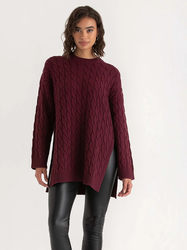 Cable Knit Tunic Sweater