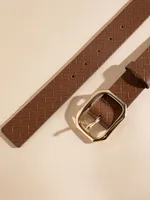 Embossed Basketweave Belt