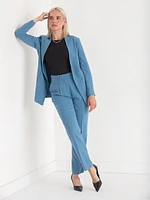 Collarless Open Front Blazer Crepe