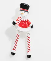 Dangly-Leg Snowman Brooch