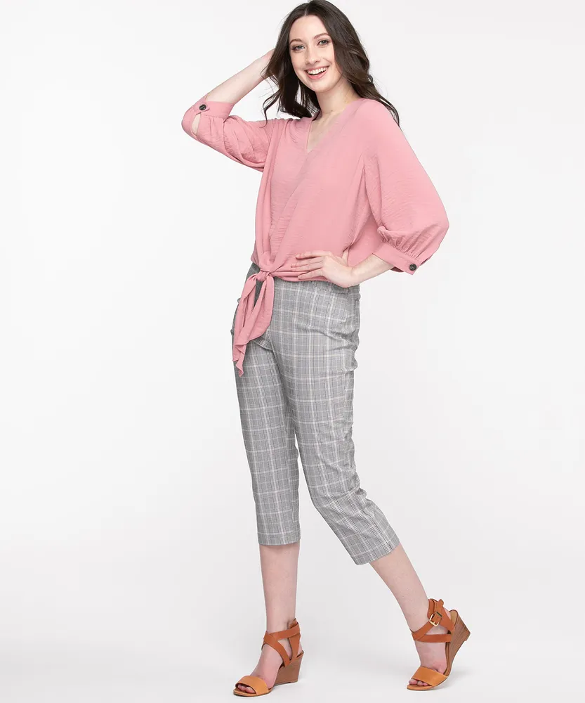 Microtwill Pull-On Crop Pant