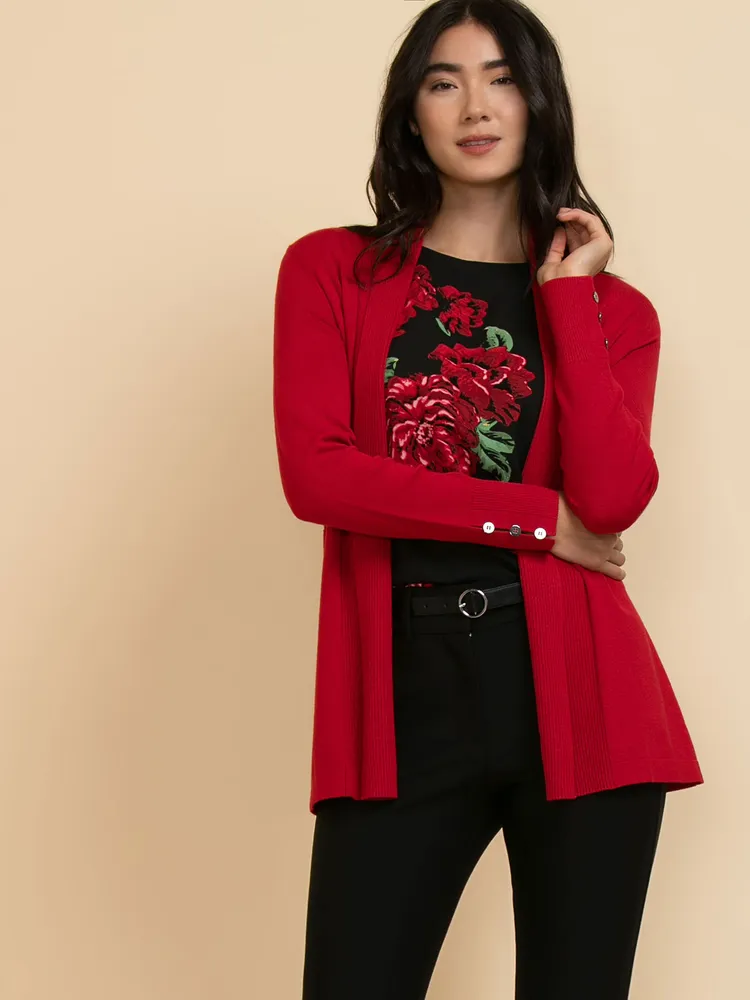 Side-Tab Button Cardigan