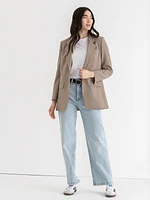 London Double Breasted Relaxed Blazer Luxe Tailored