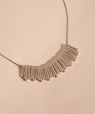 Short Mixed Metal Statement Necklace