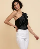 Tash + Sophie Satin One Shoulder Blouse