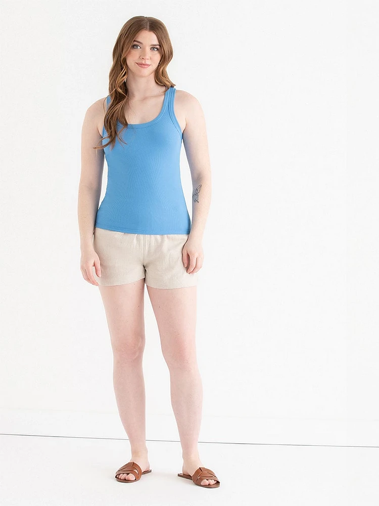 Ribbed Scoop Neck Tank