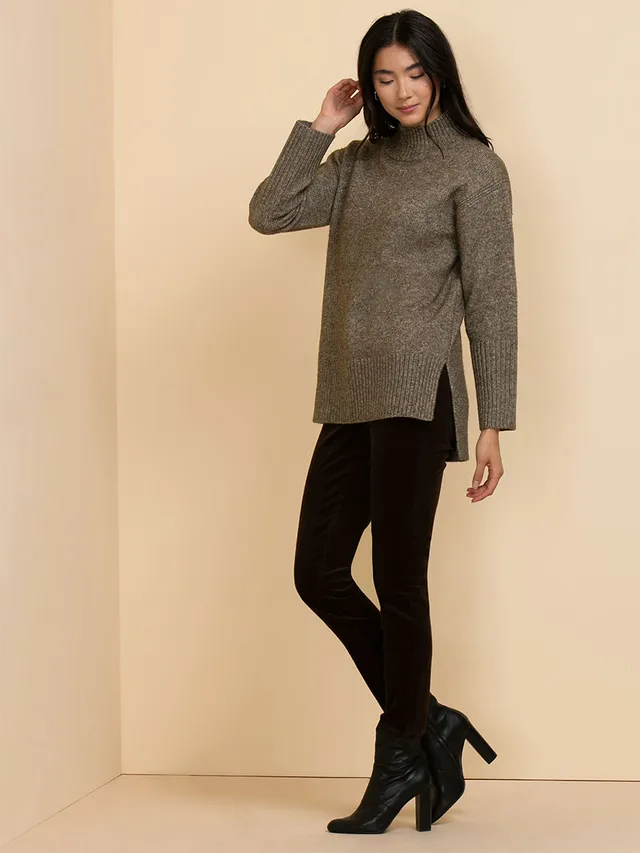 Wool-Blend Chunky Tunic Sweater