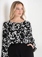 Long Sleeve Scoop Neck Blouse