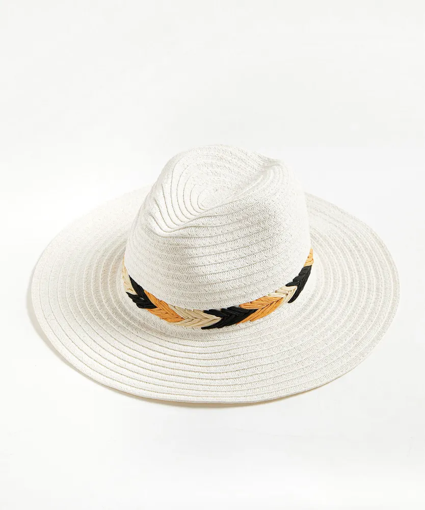 Braided Straw Fedora Hat