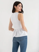 Peplum Top with Tie