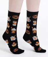 Pumpkin Spice Coffee & Donuts Crew Sock