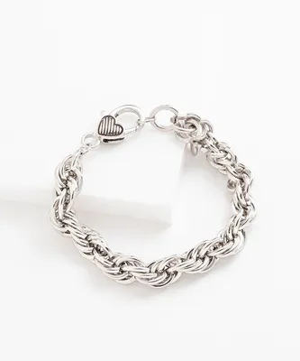 Rope Chain Heart Clasp Bracelet