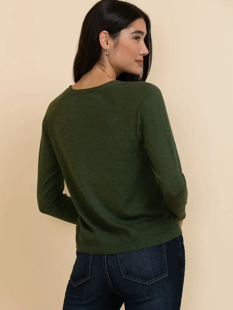 Long Sleeve Cashmere-Blend V-Neck Sweater
