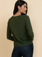 Long Sleeve Cashmere-Blend V-Neck Sweater