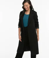 Notched Lapel Wrap Coat