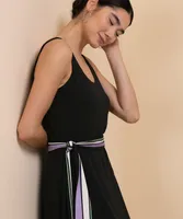 Sleeveless SharkBite Dress with Belt