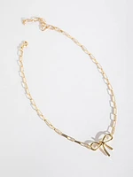 Bow Paper Clip Necklace