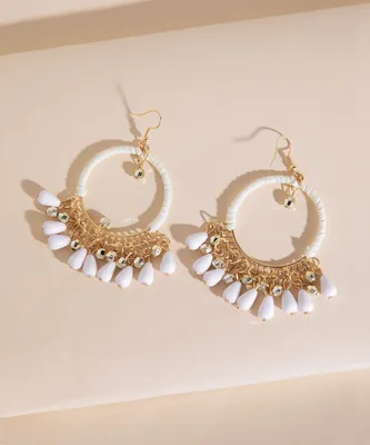 Drop Down Hoop Chandelier Earrings