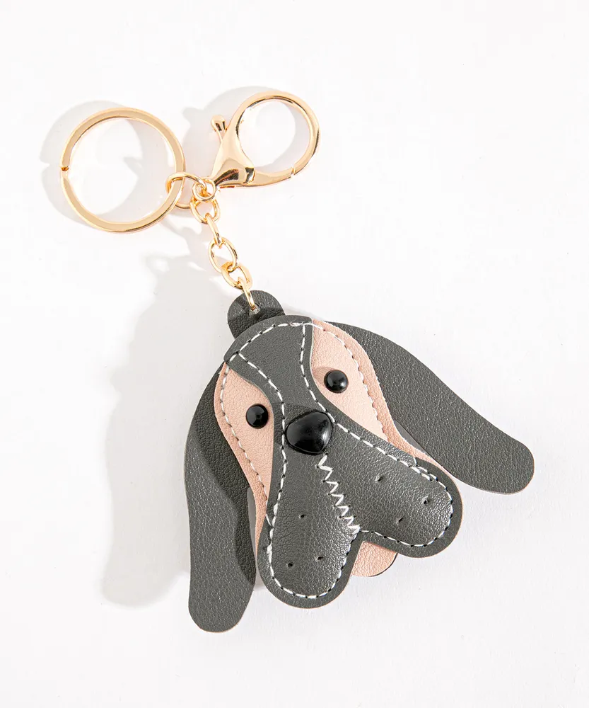 leather dog keychain