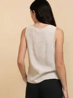 Sleeveless Linen Shell Blouse