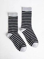 Striped Crew Socks with Shimmer