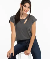 Twist Neck Extended Sleeve Top
