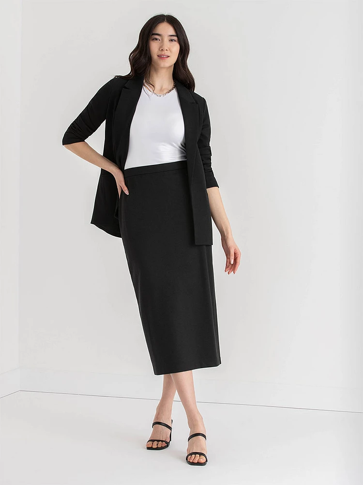 Relaxed Open Blazer Ponte Twill