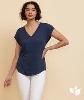 Extended V-Neck Hacci Tee
