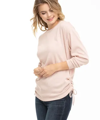Ruched Side Ribbed Top