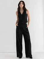 Maxwell Wide Leg Pleated Pant Luxe Tailored