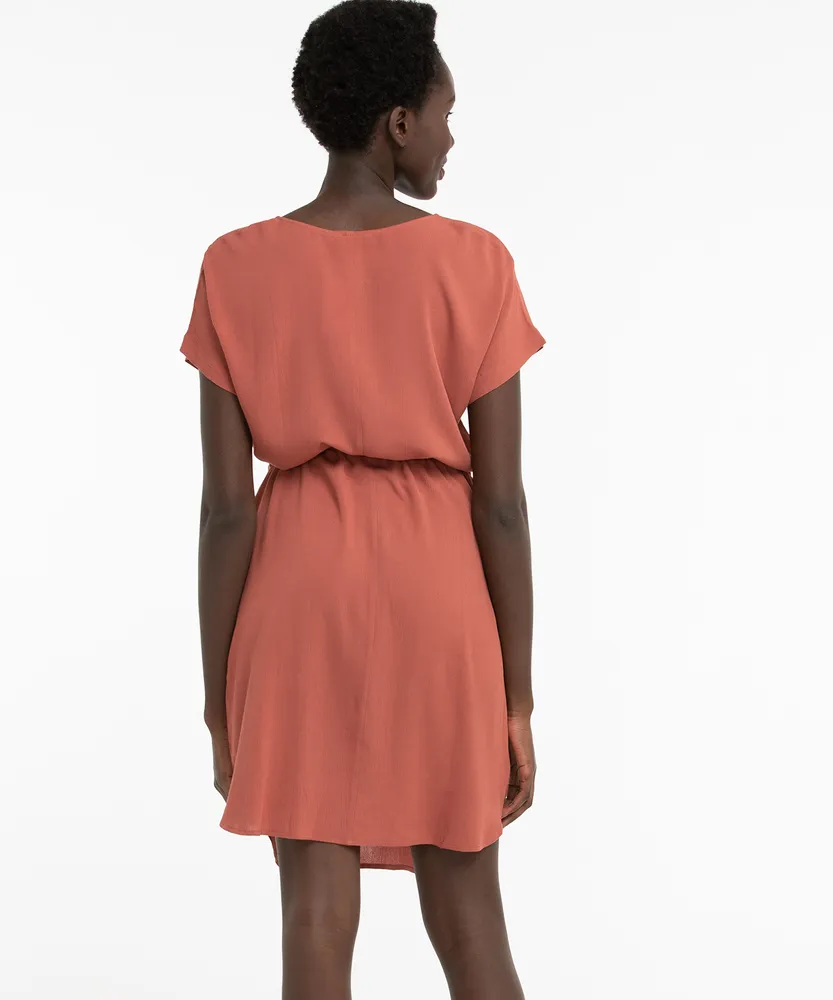 Drawstring Waist Cover-Up Dress