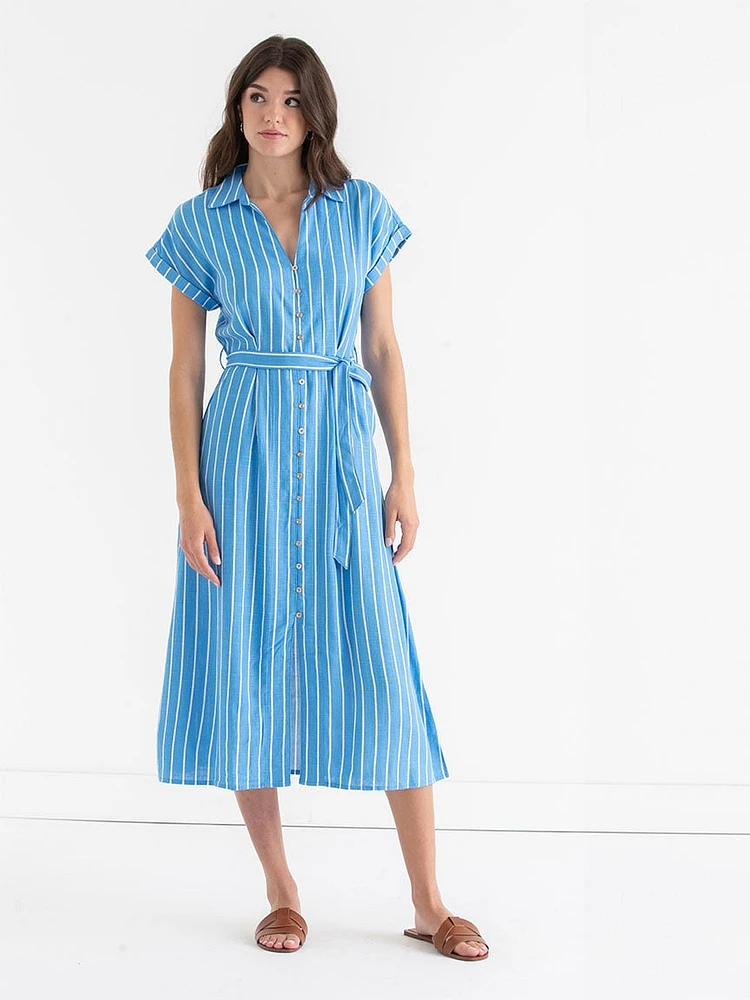 Midi Linen Shirtdress