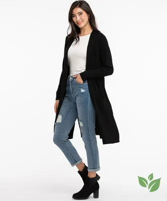 Eco-Friendly Ribbed Duster Cardigan