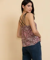 Strappy Paisley Print Blouse