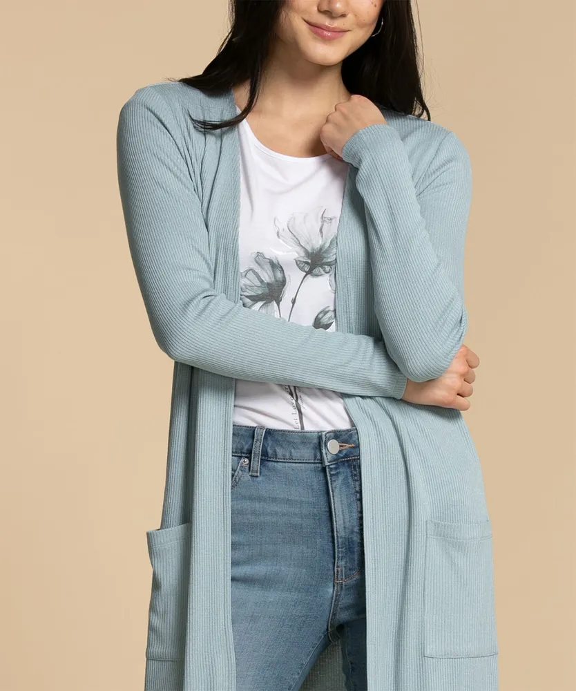 Open Ribbed Duster Cardigan