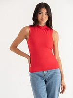 Sleeveless Mock Neck Top