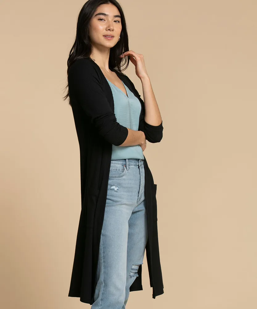 Open Ribbed Duster Cardigan