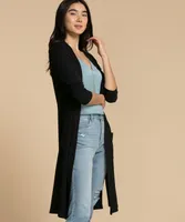 Open Ribbed Duster Cardigan