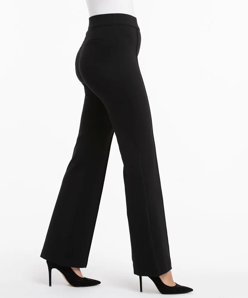 Ponte Flare Leg Pintuck Pant