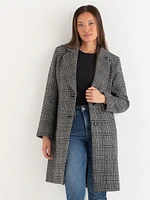 Kennedy Wool Top Coat Houndstooth