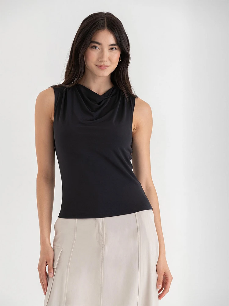 Sleeveless Cowl Neck Top