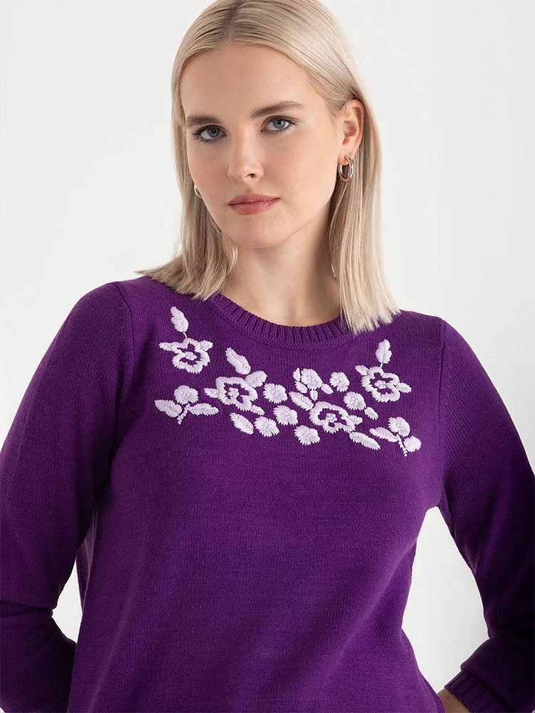 Embroidered Crewneck Sweater