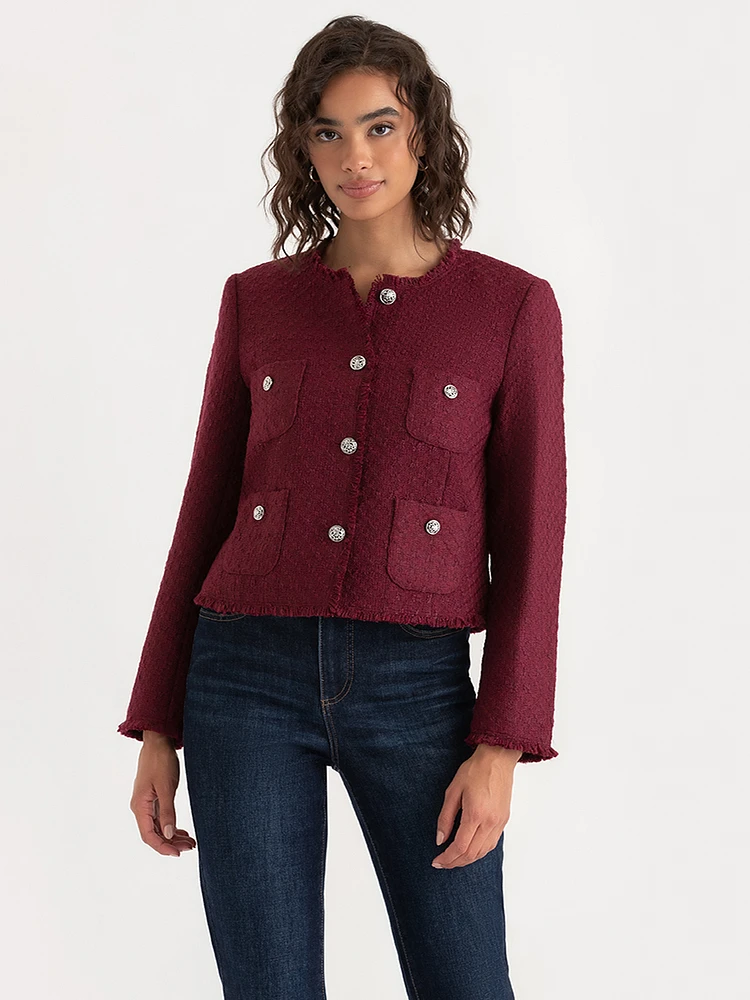 Cropped Boucle Jacket