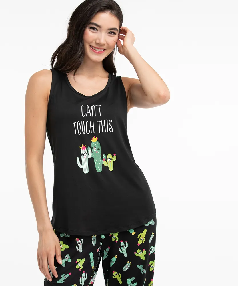 Cactus Scoop Neck Pajama Tank