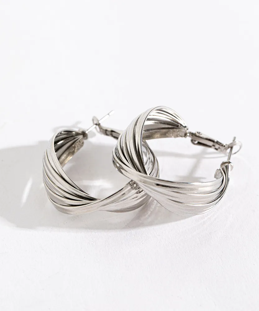 Waved Hoop Earring