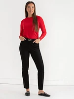 Cashmere Blend Sweater with Rivet Detail