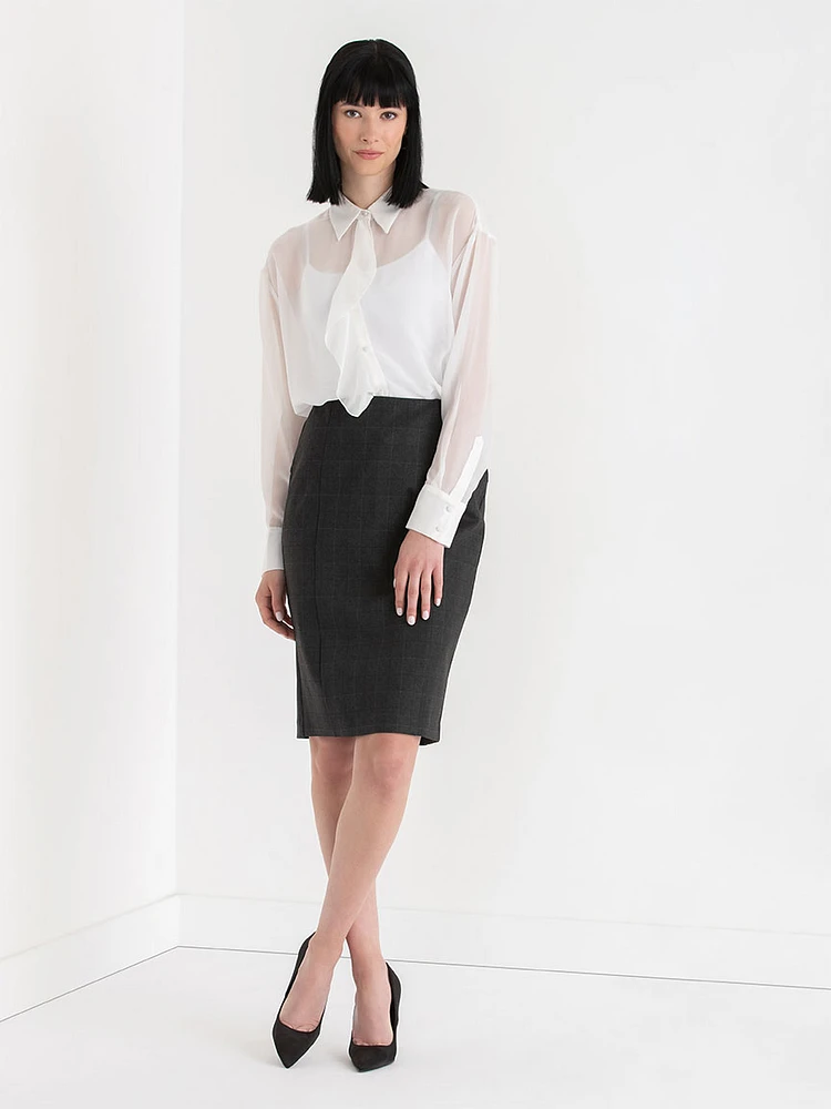 Knee Length Pencil Skirt Luxe Ponte