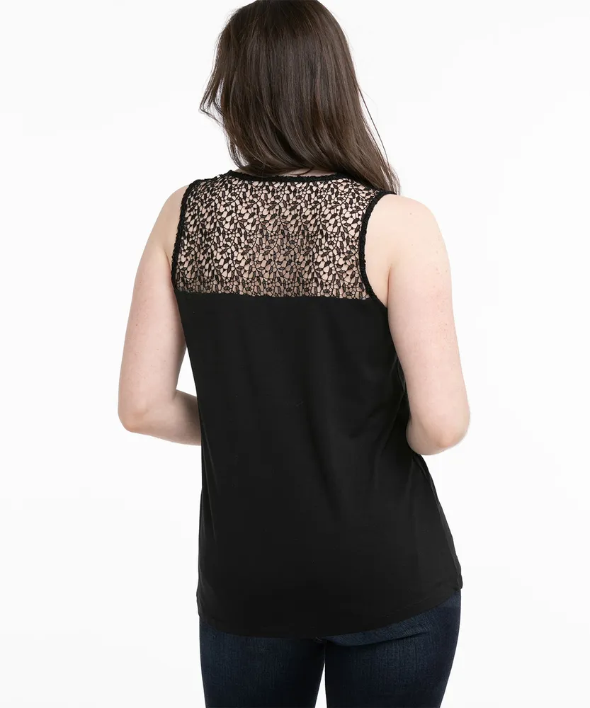 Sleeveless Crochet Back Top