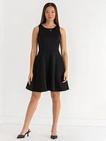 Scuba Fit & Flare Dress with Pockets