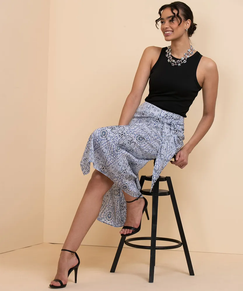 Charmeuse Midi Wrap Skirt